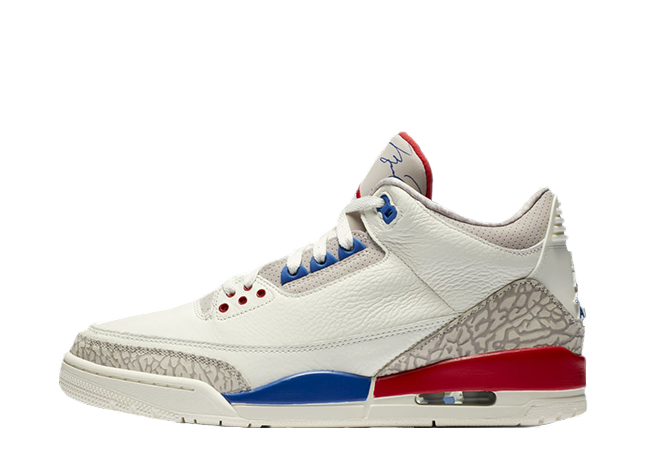 Nike Air Jordan 3 Retro Sail/Sport Royal-Fire Red