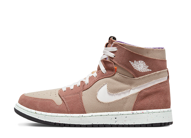 ナイキ エアジョーダン 1 ズーム コンフォート フォスル ストーン/フォスル ローズサイキック パープルホワイト