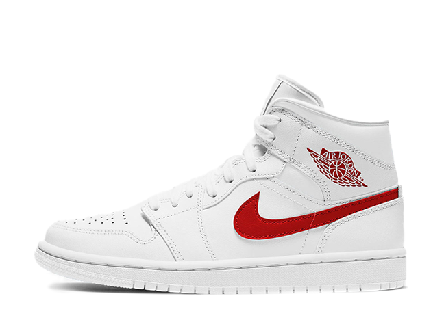 ナイキ ウィメンズ エアジョーダン 1 ミッド ホワイト/ユニバーシティ レッド
