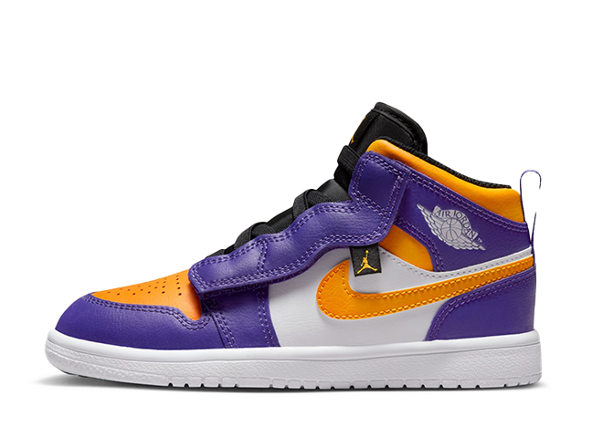 ナイキ Ps エアジョーダン 1 ミッド "レイカーズ" ダークコンコルド/ホワイト/ブラック/タクシー