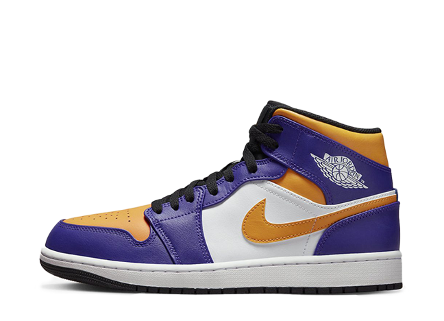 ナイキ エアジョーダン1 ミッド "レイカーズ" ダークコンコルド/ホワイト/ブラック/タクシー