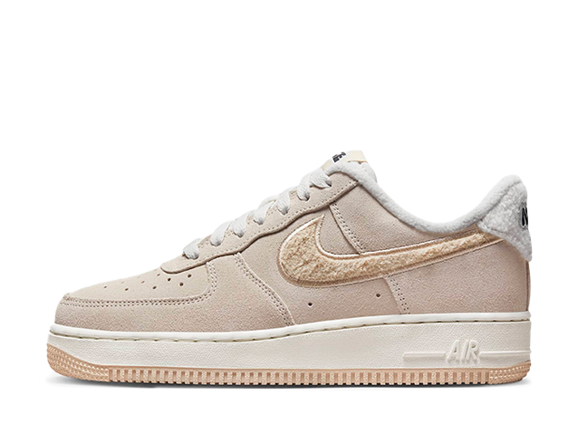 Nike Wmns Air Force 1 Low Fleece Swoosh "Phantom" Phantom/Black/White/Sanddrift