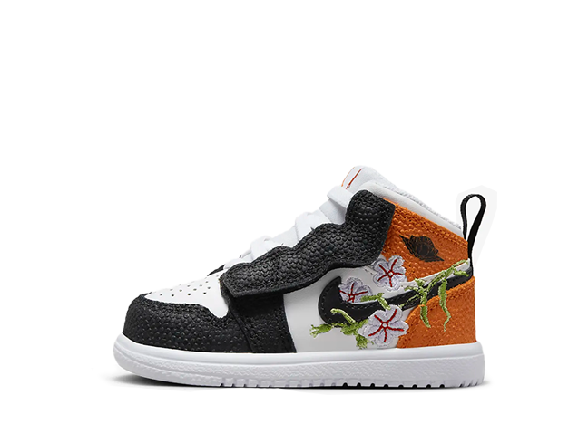 Nike Td Air Jordan 1 Mid "Floral Embroidery" White/Starfish/Vivid Green/Black