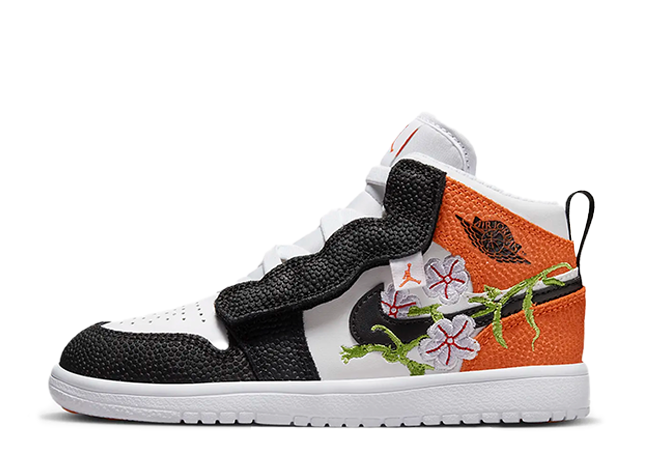 Nike Ps Air Jordan 1 Mid "Floral Embroidery" White/Starfish/Vivid Green/Black