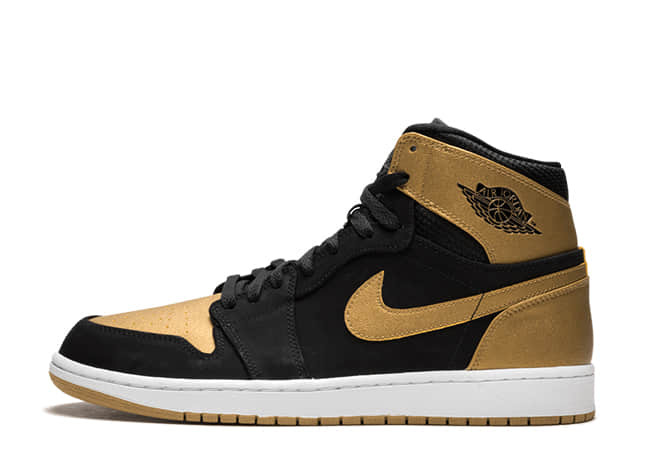 カーメロ アンソニー × ナイキ エアジョーダン1 レトロ ハイ ブラック/メタリック ゴールドホワイト