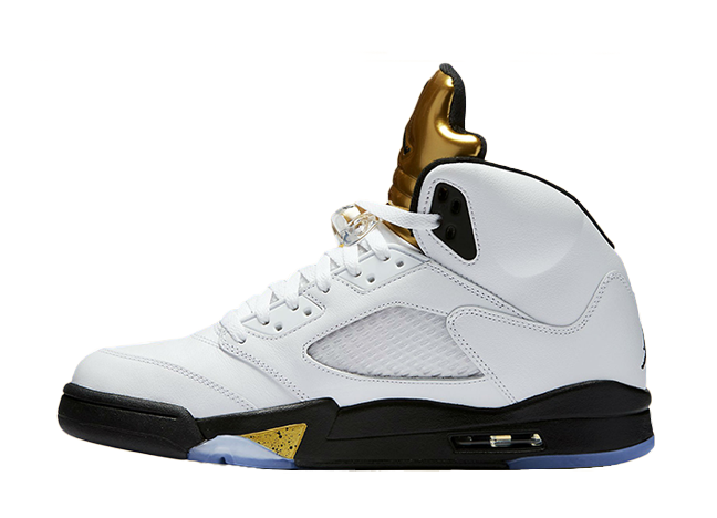 ナイキ エアジョーダン5 レトロ ホワイト/ブラックメタリック ゴールド コイン