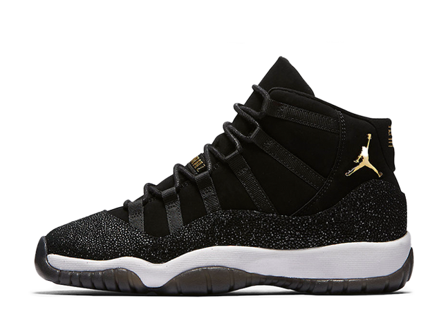 ナイキ エアジョーダン11 レトロ Gg プレミアム “ エアレス” ブラック/メタリック ゴールドホワイト