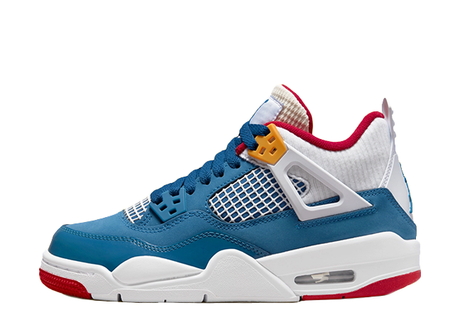 ナイキ Gs エアジョーダン4 "メッシールーム" フレンチ ブルー/ジムレッド/パールホワイト/チャツネ