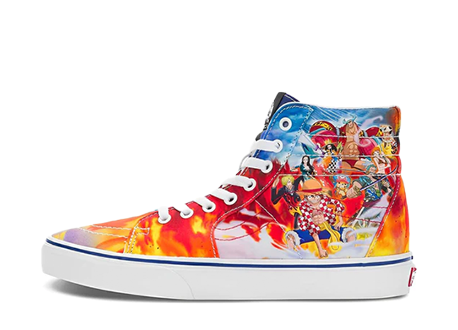 ワンピース × バンズ スケートハイ "パンクハザード" レッド/ブルー/ホワイト
