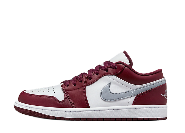 ナイキ Gs エアジョーダン1 ロー "ボルドー" ホワイト/ボルドー/グレー