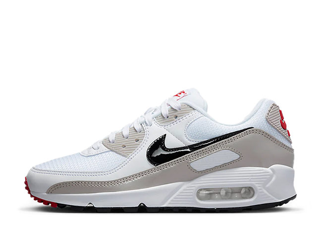 Nike Air Max 90 "White/Grey/Red" White/Light Iron Ore/University Red/Black