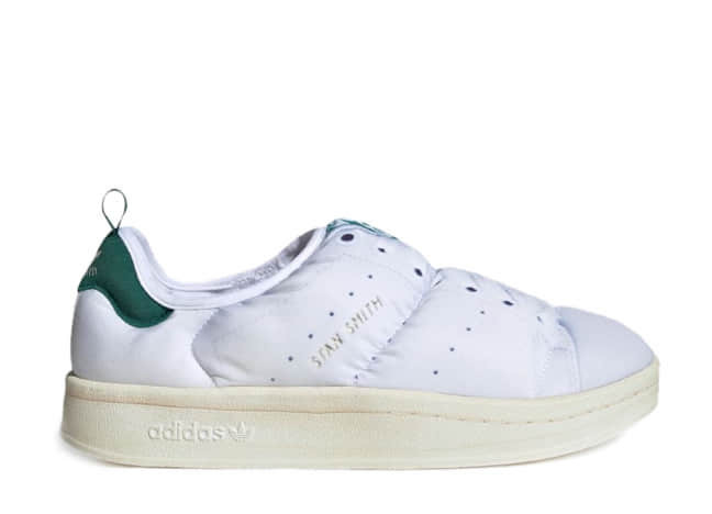 adidas Puffylette "Footwear White/College Green/Met Old Gold"