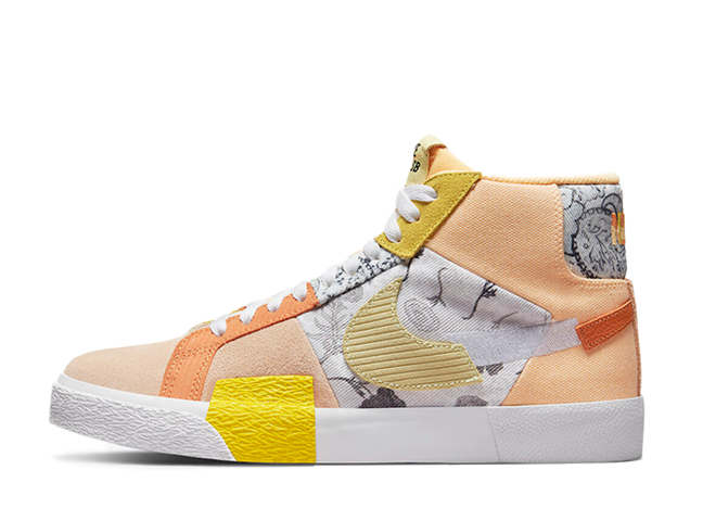 Nike SB Zoom Blazer Mid Edge "Floral Paisley" Melon Tint/White/Sport Orange/Citron Tint