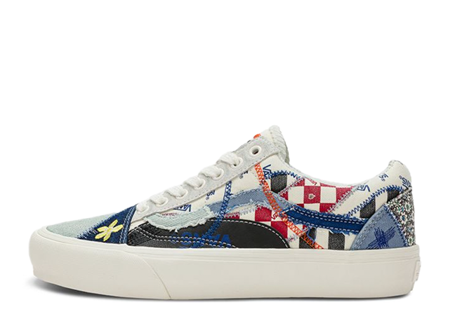 バンズ オールドスクール VR3 PW LX "パッチワークマルチ" ホワイト/レッド/ブルー