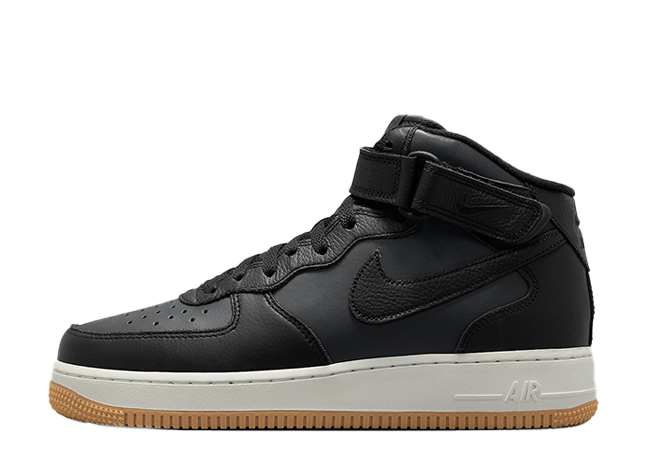Nike Air Force 1 Mid "Black Anthracite" Black/Gum