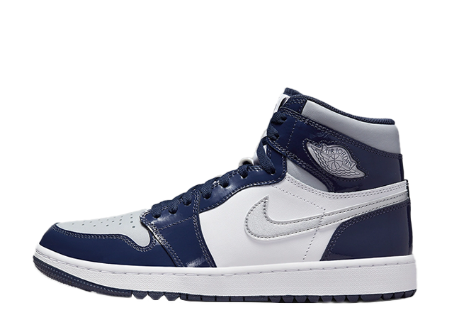 ナイキ エアジョーダン1 ハイ ゴルフ "ミッドナイトネイビー" ホワイト/メタリックシルバー/ミッドナイトネイビー