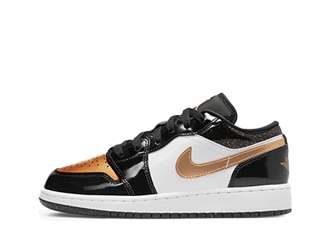 Nike Gs Air Jordan 1 Low SE "Gold Toe" Black/White/Metallic Gold