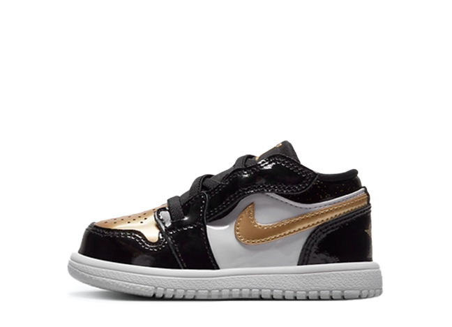 Nike Td Air Jordan 1 Low ALT SE BT "Gold Toe" Black/White/Metallic Gold