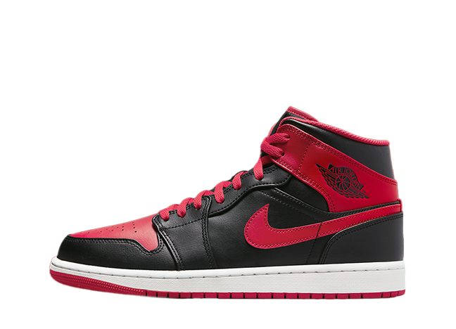 Nike Gs Air Jordan 1 Mid "Bred Toe" Black/Fire Red/White