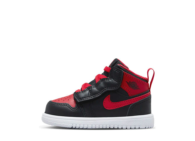 Nike Td Air Jordan 1 Mid "Bred Toe" Black/Fire Red/White