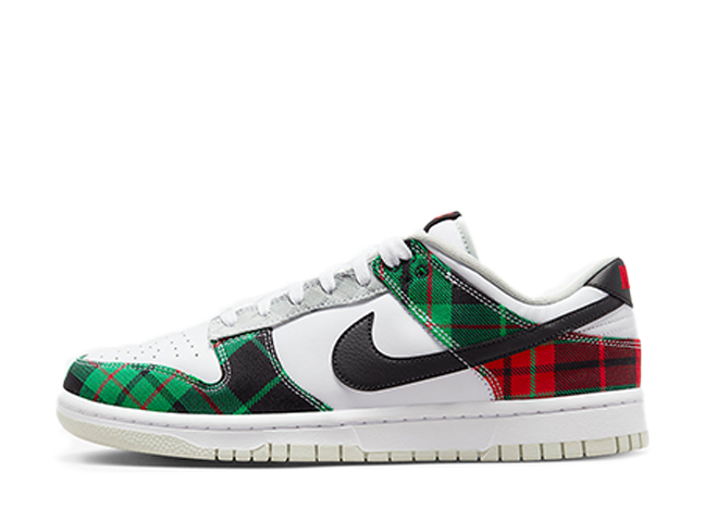 Nike Dunk Low "Plaid" White/Black/University Red/Light Silver