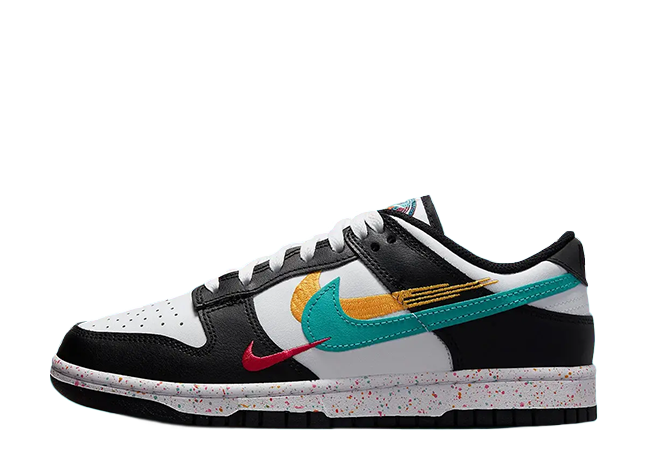 Nike Wmns Dunk Low "Multi Swoosh" Multi Color Swoosh/White/Black