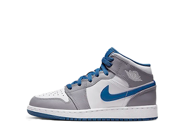 ナイキ Gs エアジョーダン1 ミッド "トゥルーブルー" セメントグレー/トゥルーブルー/ホワイト