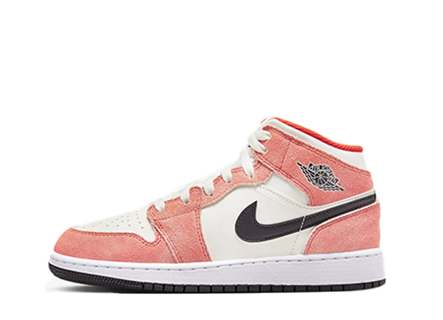 ナイキ Gs エアジョーダン1 ミッド "オレンジスウェード" チームオレンジ/ブラック/セイル