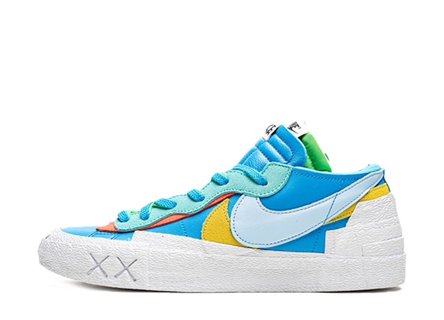 KAWS × sacai × Nike Blazer Low "Neptune Blue" Neptune Blue/Yellow/White