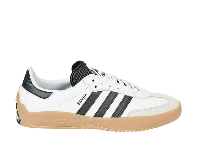 Palace × adidas Puig Samba "Footwear White" Footwear White/Core Black/Gum