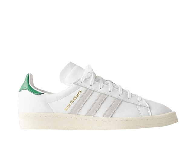 キス × アディダス キャンパス 80s クラシックス プログラム "ホワイト/フェアウェイ/ゴールド"