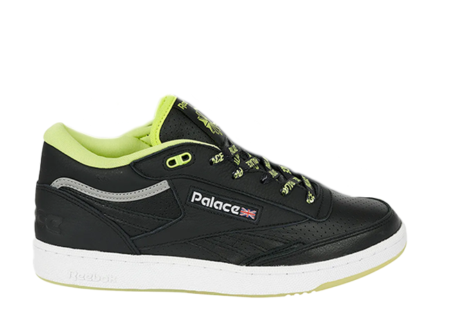 Palace × Reebok Club C Mid II Revenge "Black" Black/Neon Yellow