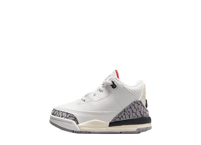 ナイキ Td エアジョーダン3 "セメントリイマジンド" サミットホワイト/ファイアレッド/ブラック/セメントグレー