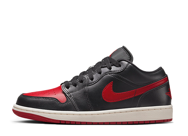 ナイキ ウィメンズ エアジョーダン1 ロー "ブレッド/セイル" ブラック/ジムレッド/セイル
