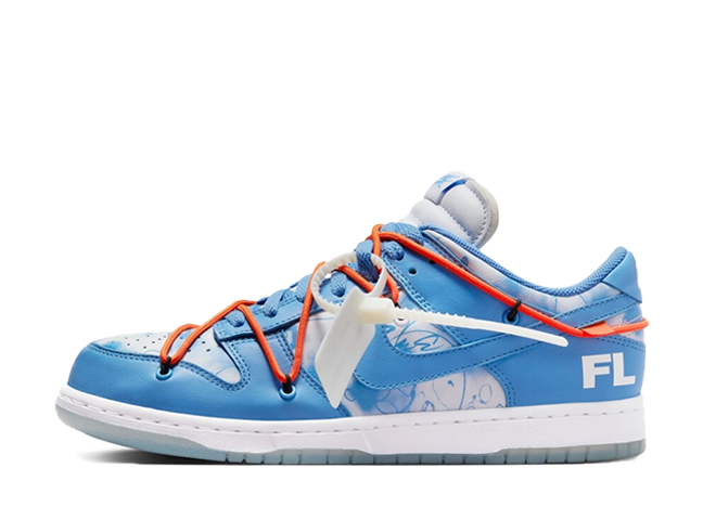 Off-White × FUTURA × Nike Dunk Low "UNC" Light Blue/White