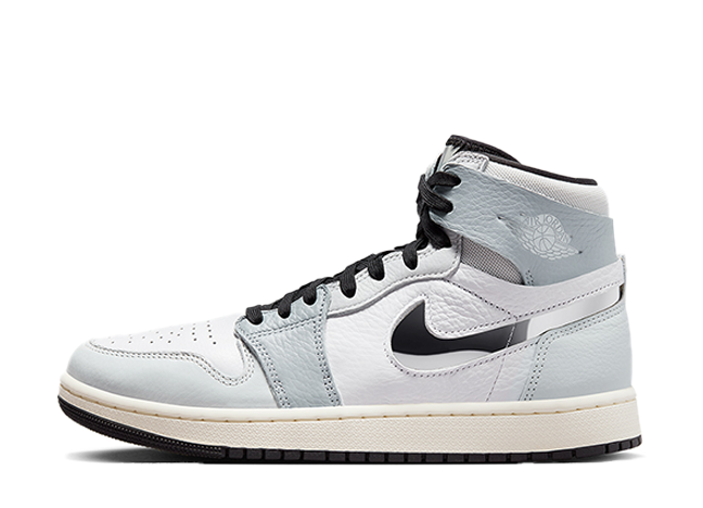 ナイキ エアジョーダン1 ハイ ズーム コンフォート 2 "クロームスウッシュ" ホワイト/メタリックシルバー/フォトンダスト