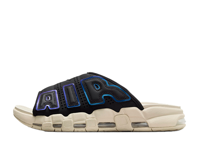 Nike Air More Uptempo Slide "Black and Sanddrift" Black/Multi Color