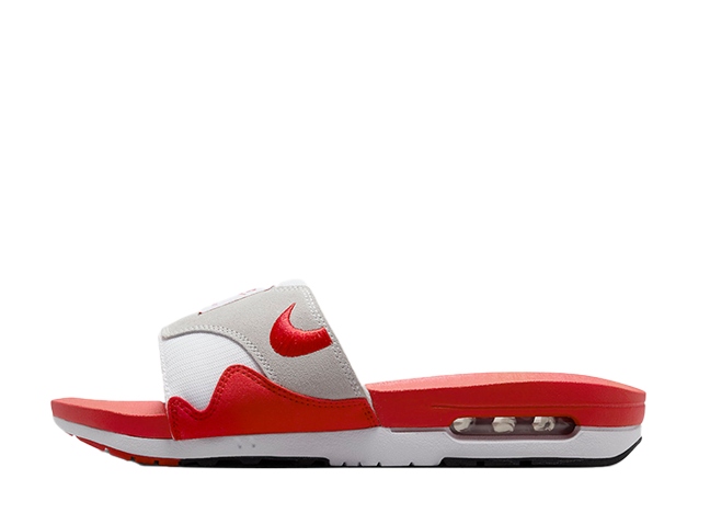 Nike Air Max 1 Slide "Light Neutral Grey/University Red/White"
