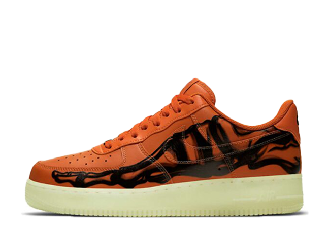Nike Air Force 1 Low "Orange Skelton" Orange/Black