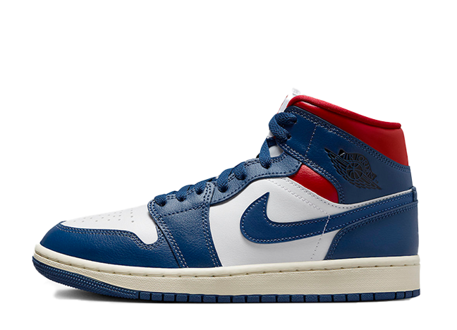 Nike Wmns Air Jordan 1 Mid "French Blue/White/Red"