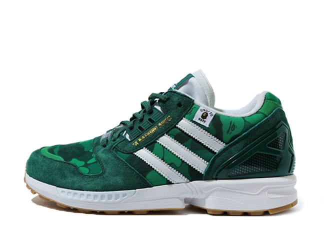 adidas × Bape × UNDEFEATED ZX 8000 "Green/White"