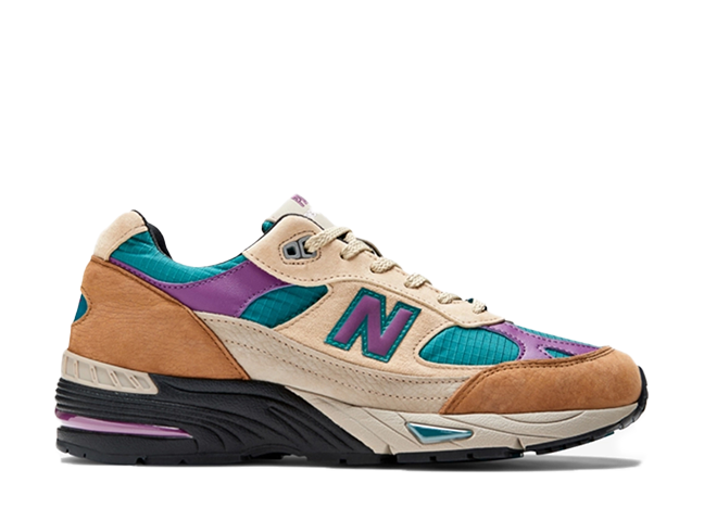 Palace × New Balance 991 "Tan/Purple"