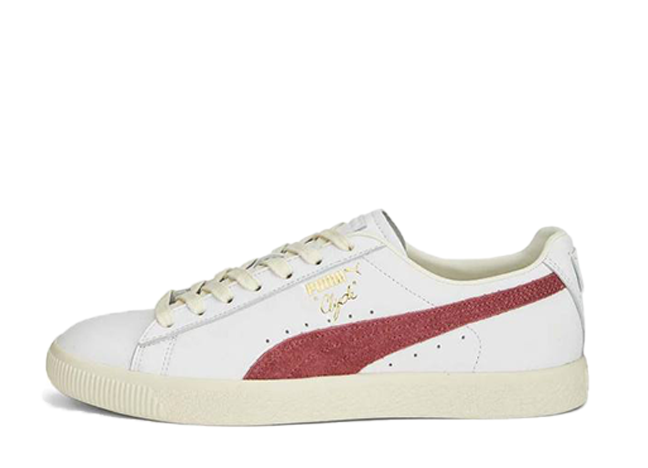 Puma Clyde Base "White/Burgundy/Gold"
