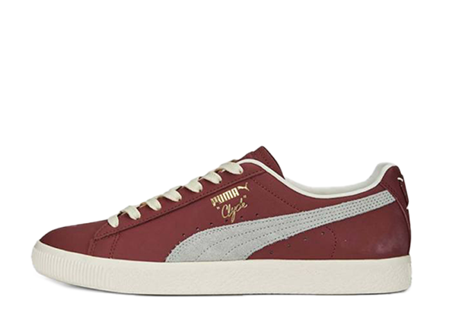 Puma Clyde Base "Burgundy/White/Gold"