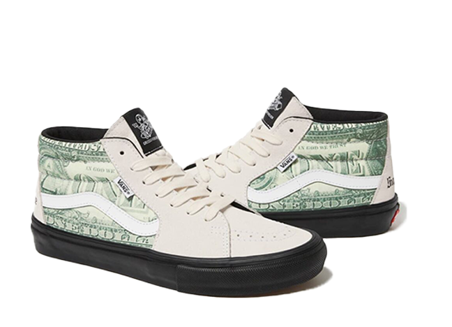 シュプリーム × バンズ ドル スケート グロッソ ミッド ホワイト/グリーン/ブラック