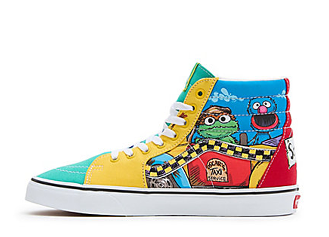 セサミストリート × バンズ スケートハイ "セサミマルチ" ホワイト/マルチカラー