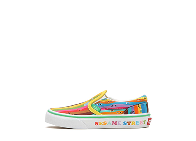 セサミストリート × バンズ Ps クラシックスリッポン "セサミマルチ" ホワイト/マルチカラー