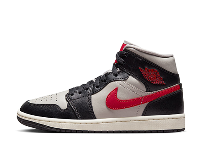 Nike Wmns Air Jordan 1 Mid "Black/Grey/Gym Red/White"