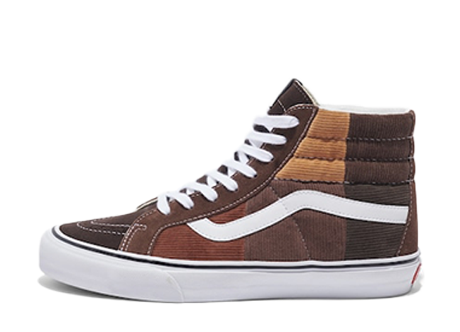 ノア × ボルト バイ バンズ スケートハイ コーデユロイパッチワーク "ブラウン/ホワイト"