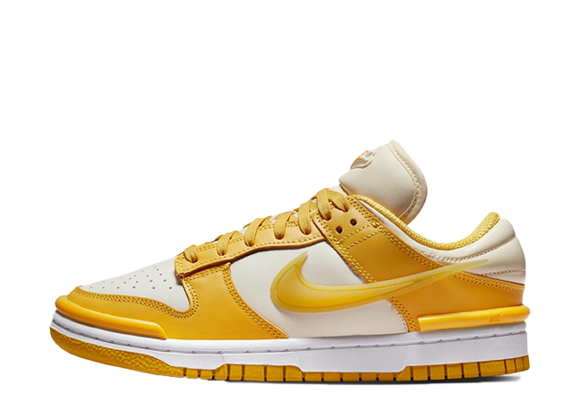 ナイキ ウィメンズ ダンク ロー ツイスト "ヴィヴィッドサルファー" ココナッツミルク/ヴィヴィッドサルファー/ホワイト